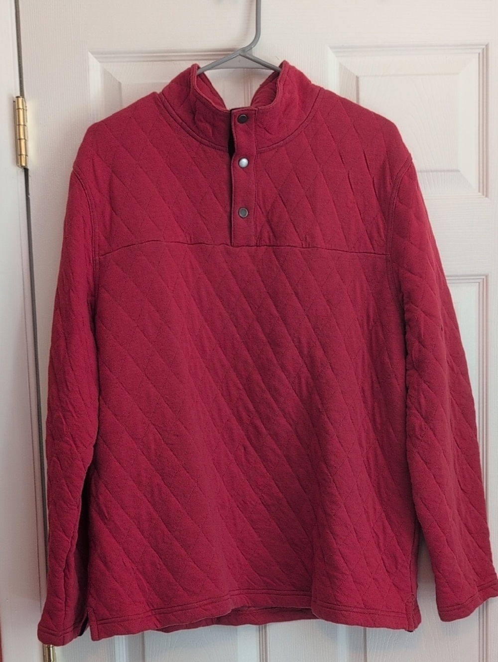 Club Room Red 3/4 Button Sweatshirt Mens L